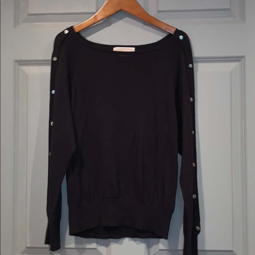 Micheal Kors Black Buttoned Sweater